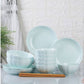SOGA Light Blue Japanese Style Ceramic Dinnerware Crockery Soup Bowl Plate Server Kitchen Home Decor Set of 10