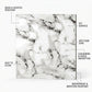 SOGA Peel & Stick Floor and Wall Tiles 30 x 30cm 10 Pack Black White Faux Marble