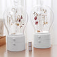 SOGA White 360 2 Layered Jewelry Storage Box Waterproof Dustproof Accessories Organiser