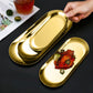 SOGA Gold Nordic Oval Plate Set Small, Medium and Large for 3 Pieces Kitchen