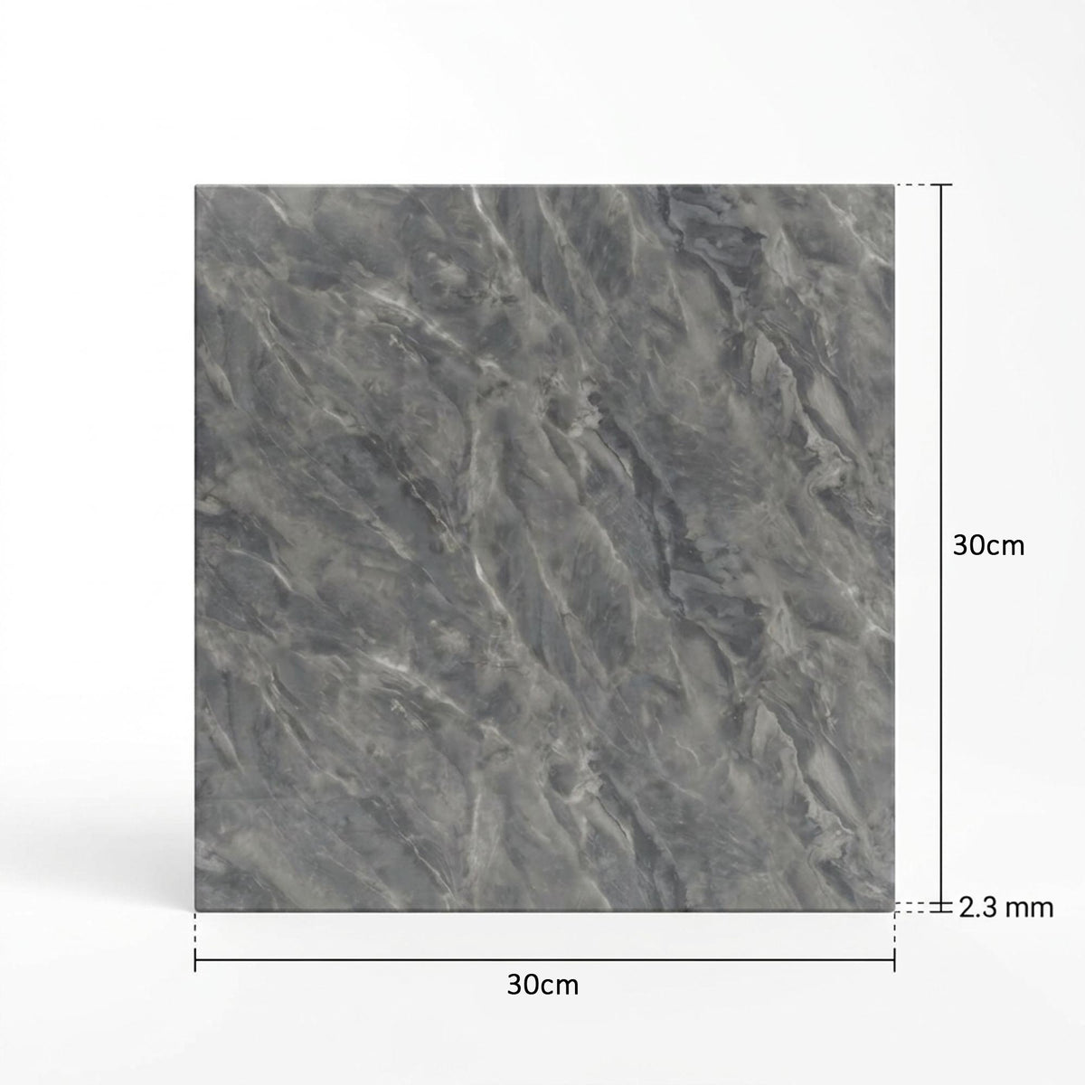 SOGA Peel & Stick Floor and Wall Tiles 30 x 30cm 10 Pack Grey Faux Marble