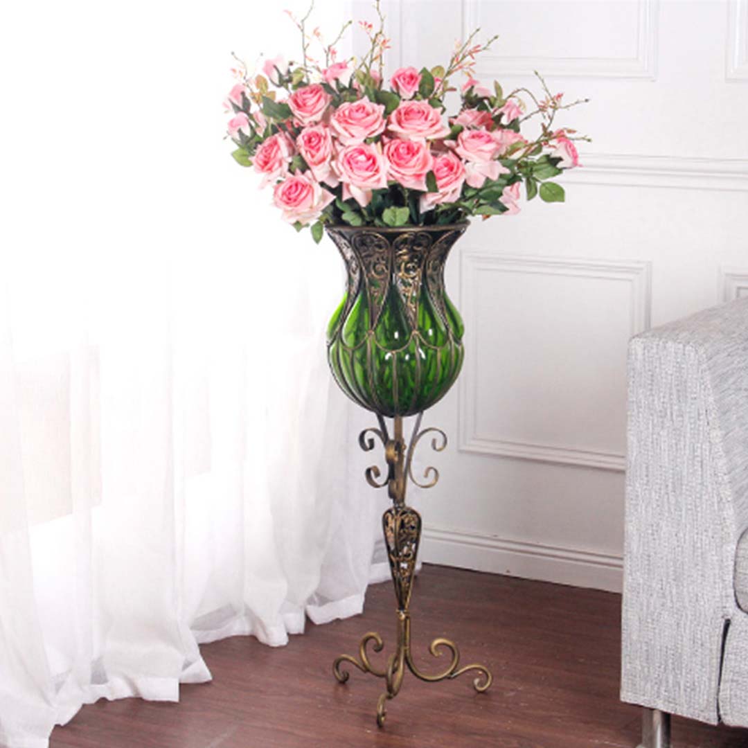 SOGA 12pcs Artificial Silk Flower Fake Rose Bouquet Table Decor Pink