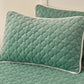SOGA 2X Green 183cm Wide Mattress Cover Thick Quilted Fleece Stretchable Clover Design Bed Spread Sheet Protector with Pillow Covers
