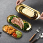 SOGA Gold Nordic Oval Plate Set Small, Medium and Large for 3 Pieces Kitchen