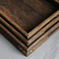 SOGA 2X Small Walnut Rectangle Wooden Tray Breakfast Dinner Serving Board Tea Set Holder Kitchen Home Decor