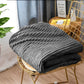 SOGA GreyThrow Blanket Warm Cozy Striped Pattern Thin Flannel Coverlet Fleece Bed Sofa Comforter