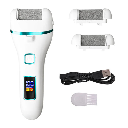 017 White Electric Foot Callus Remover - Rechargeable