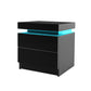Levede Bedside Tables Side Table 2 Drawers Black