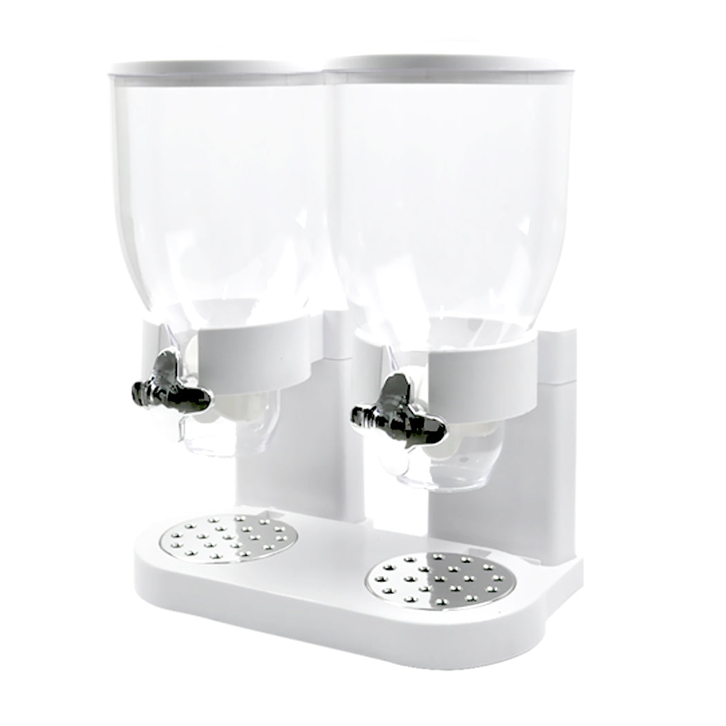 TOQUE Double Cereal Dispenser Dry Food White