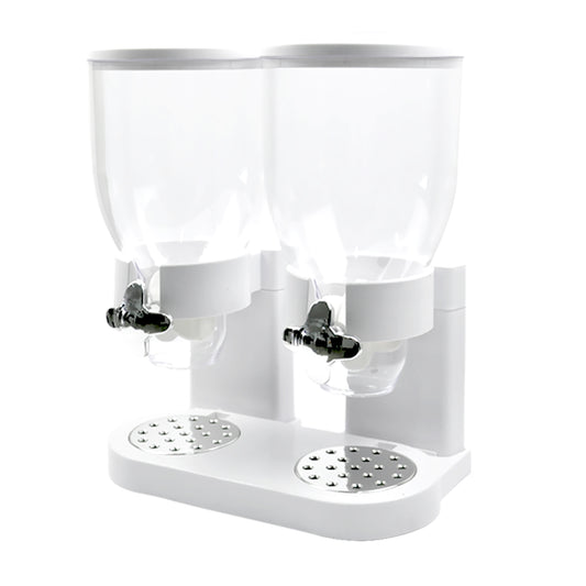 TOQUE Double Cereal Dispenser Dry Food White