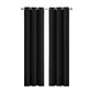 2x Blockout Curtains Panels 3 Layers Black