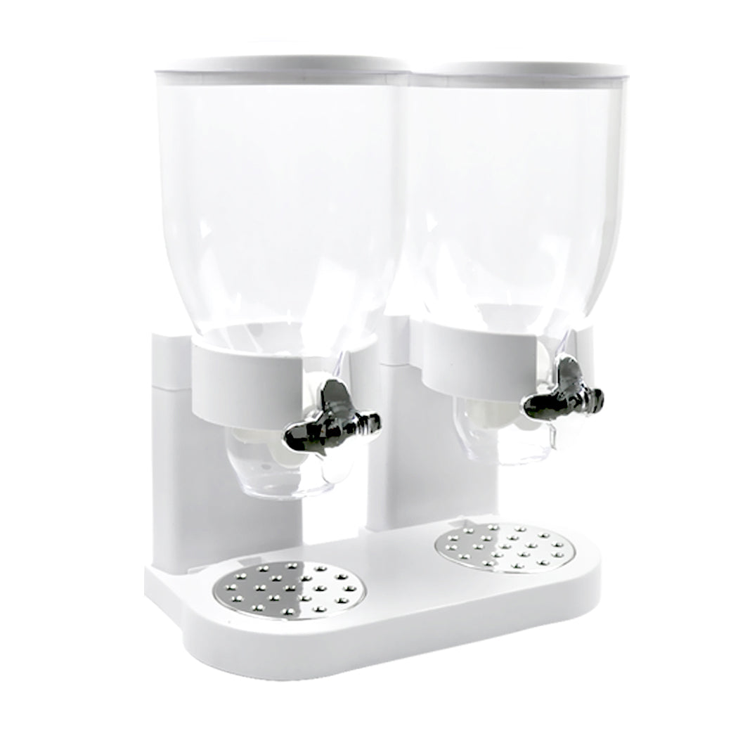 TOQUE Double Cereal Dispenser Dry Food White