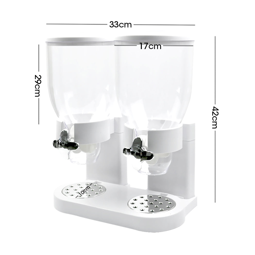 TOQUE Double Cereal Dispenser Dry Food White