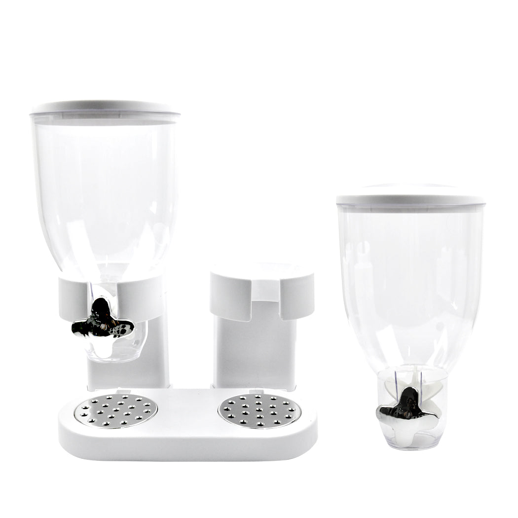 TOQUE Double Cereal Dispenser Dry Food White