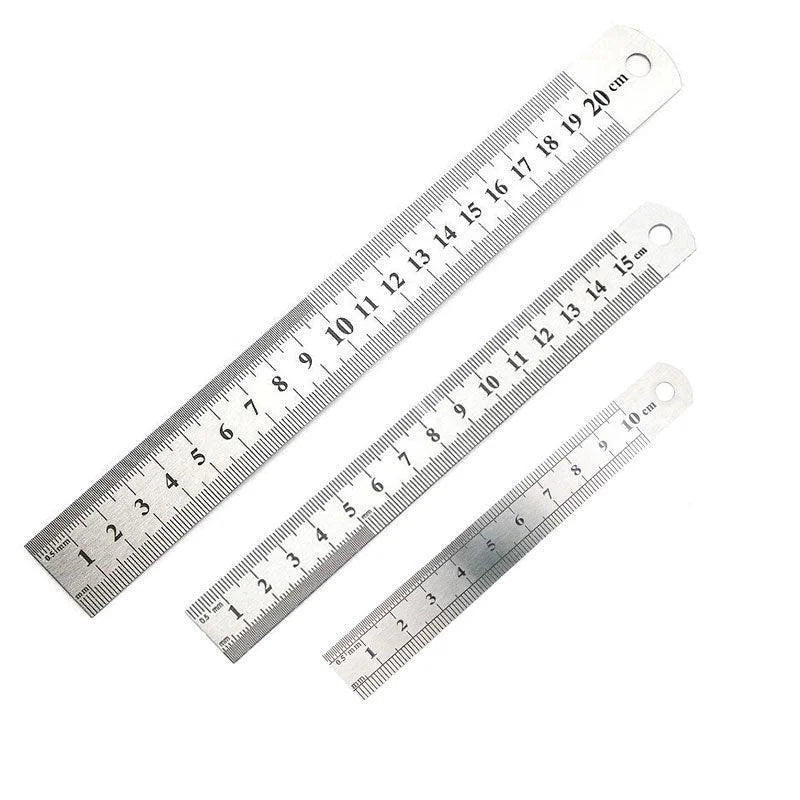 1/2 Pack Double-Sided Stainless Steel Precision Ruler (10cm