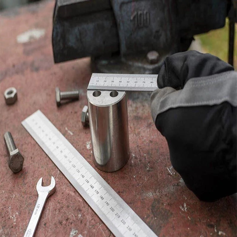 1/2 Pack Double-Sided Stainless Steel Precision Ruler (10cm