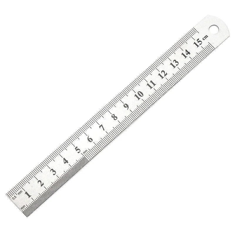 1/2 Pack Double-Sided Stainless Steel Precision Ruler (10cm