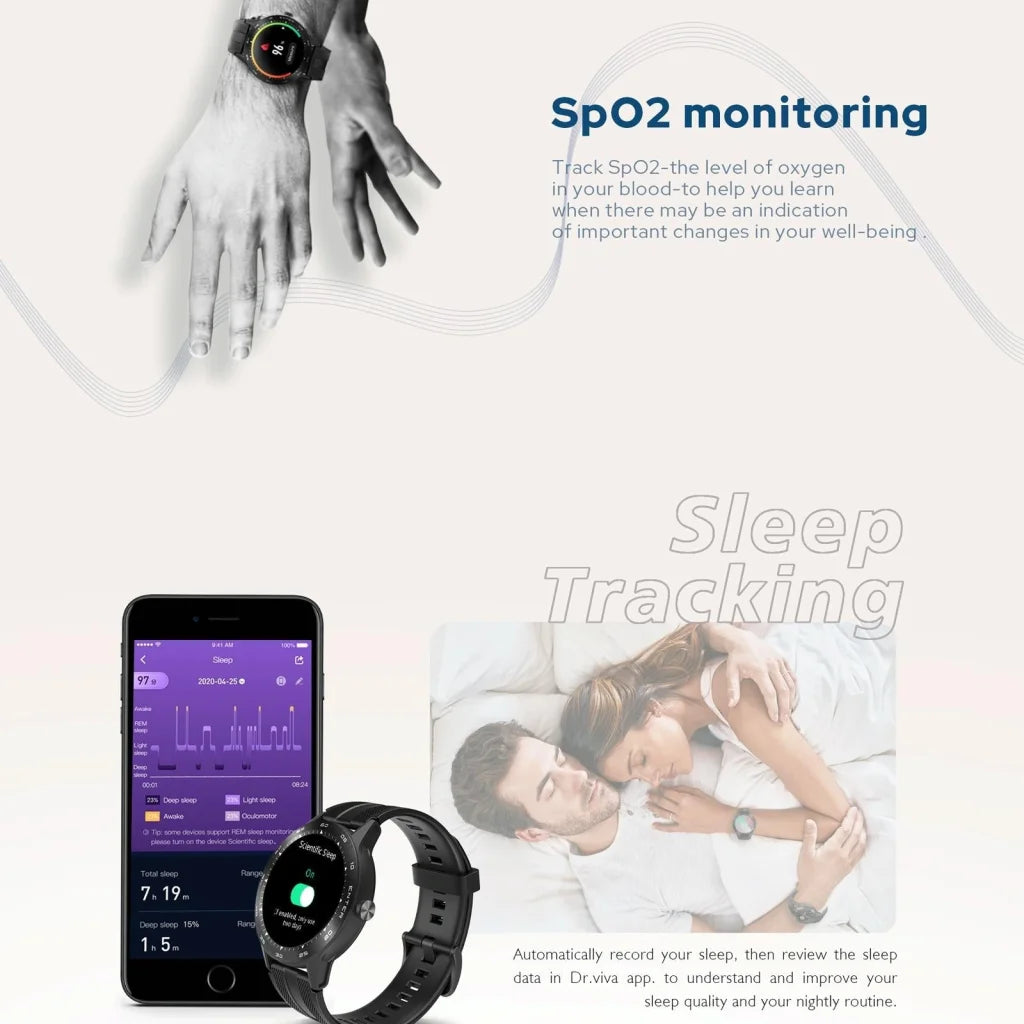 1.3 Inch Tft Smart Watch Sleep Heart Oxygen Monitoring 5Atm