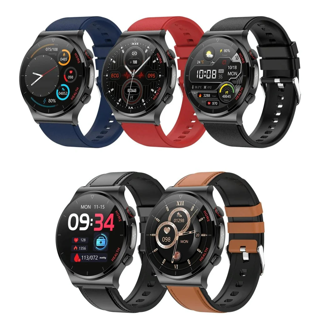 1.32 Inch Screen Leather Watch Strap Smart Health Watch