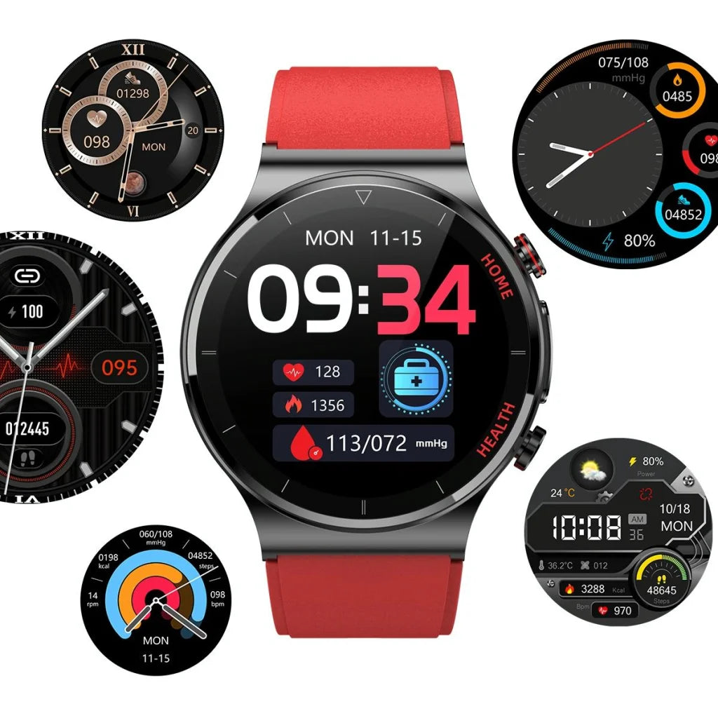 1.32 Inch Screen Leather Watch Strap Smart Health Watch