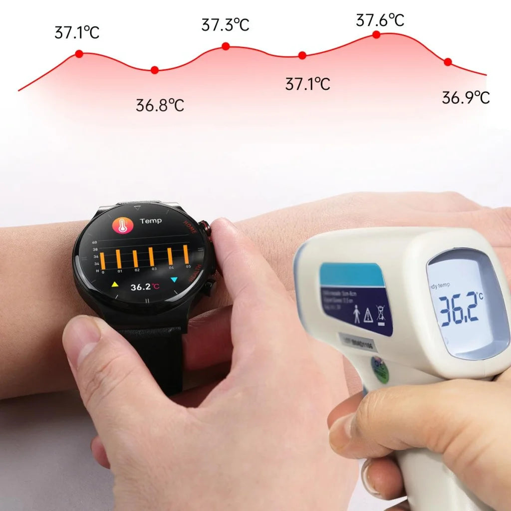 1.32 Inch Screen Leather Watch Strap Smart Health Watch