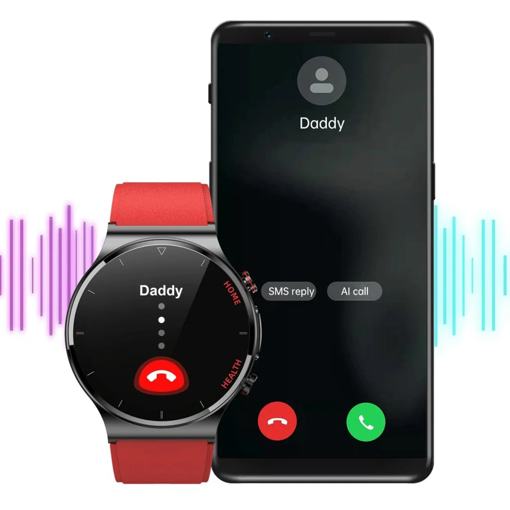 1.32 Inch Screen Leather Watch Strap Smart Health Watch