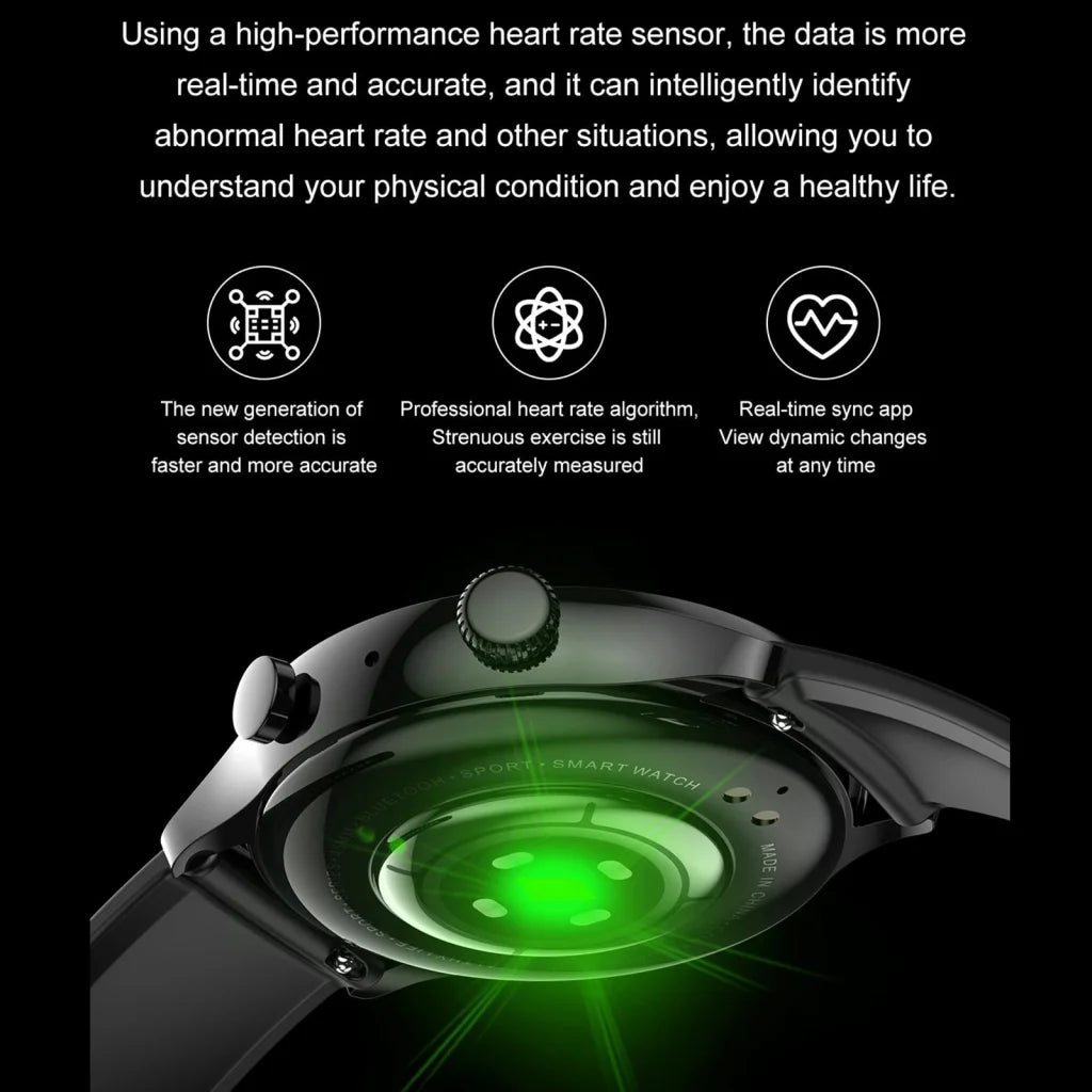 1.36 Inch Amoled Screen Leather Strap Smart Watch Support