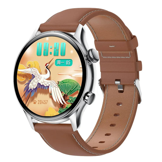 1.36 Inch Amoled Screen Leather Strap Smart Watch Support