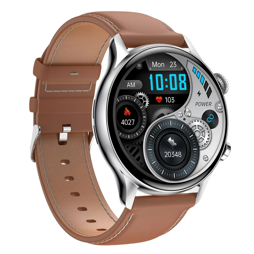 1.36 Inch Amoled Screen Leather Strap Smart Watch Support