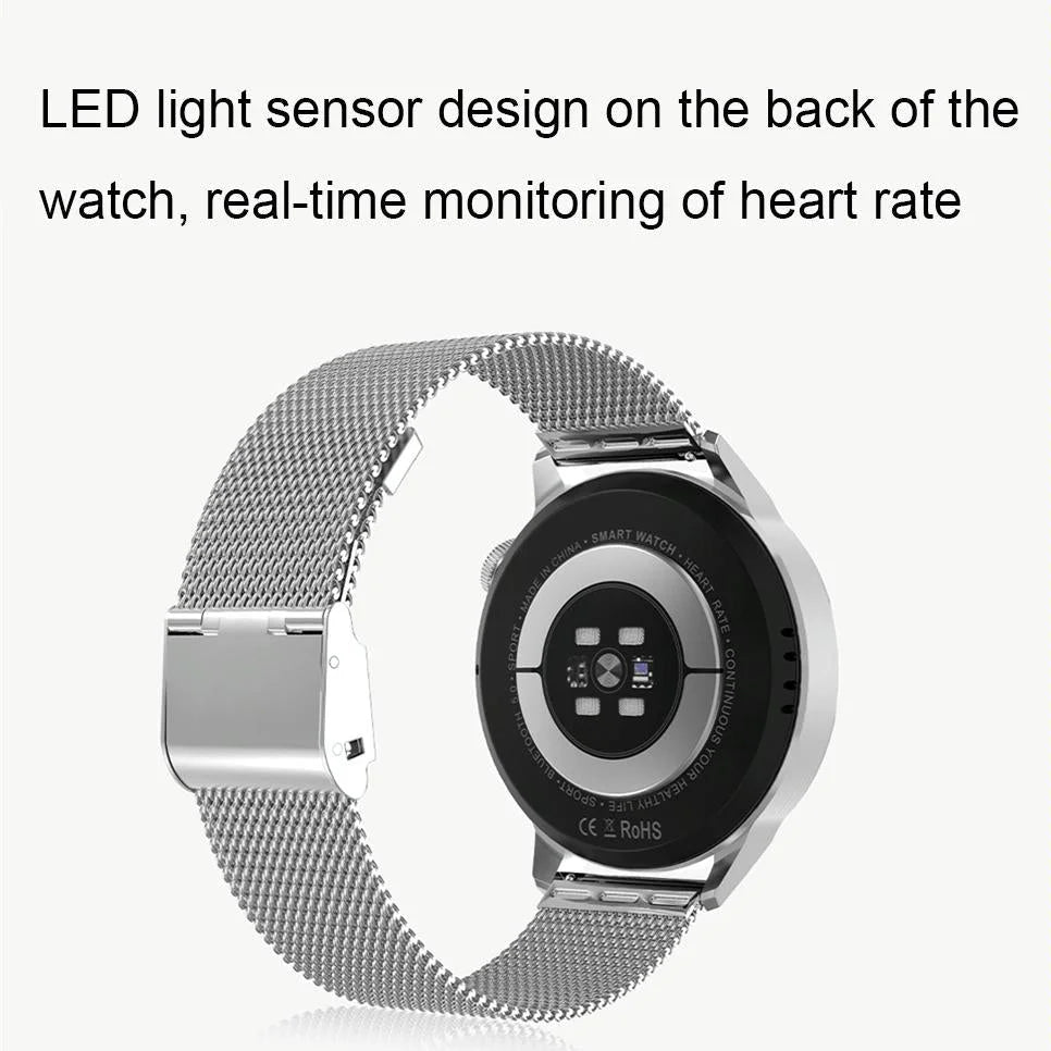 1.36 Inch Hd Screen Nfc Smart Call Watch Gold Steel