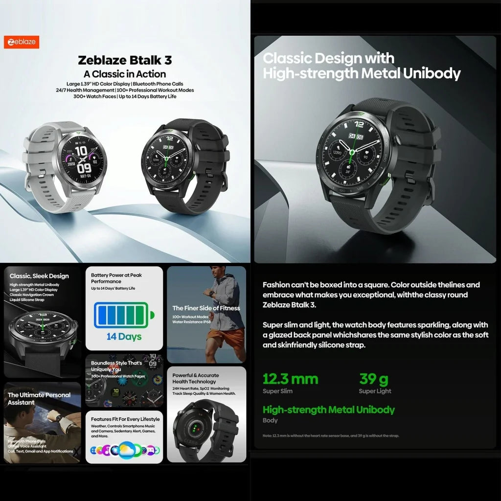 1.39 Inch Screen Voice Calling Smart Watch Support Heart