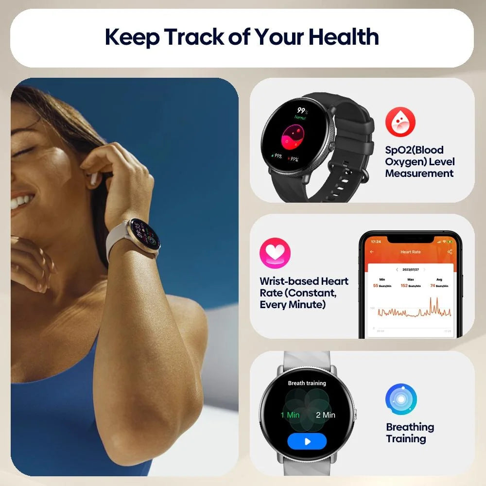1.43 Inch Screen Voice Calling Smart Watch Support Heart