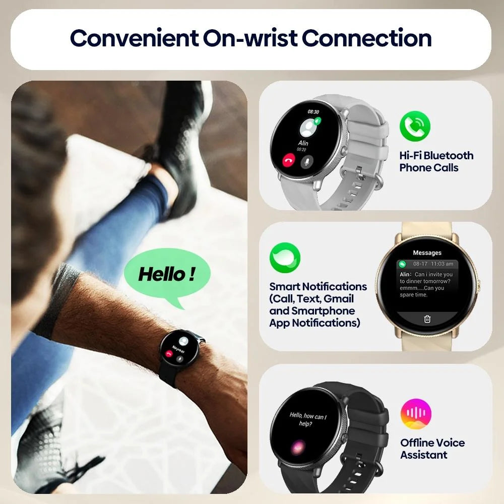 1.43 Inch Screen Voice Calling Smart Watch Support Heart