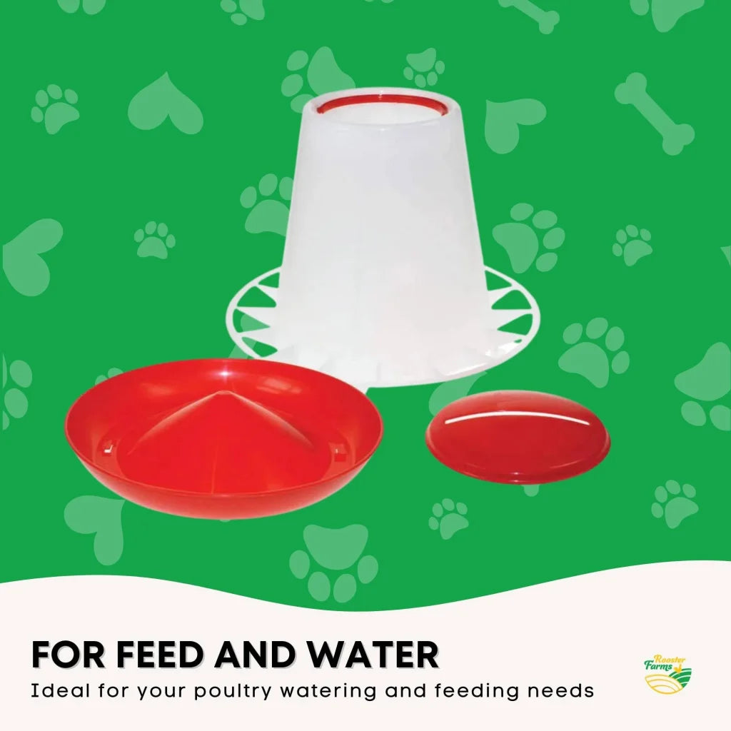 Automatic chicken feeder with poultry chook hen feeding seed