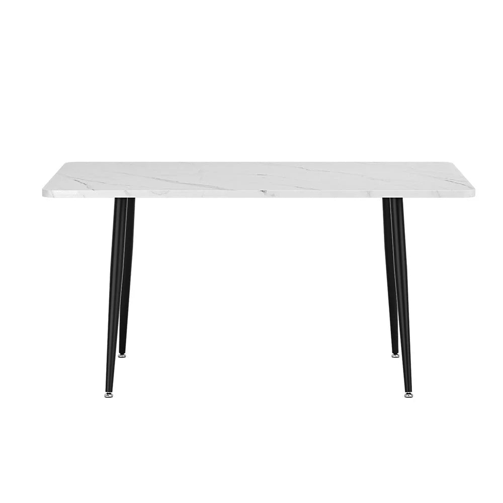 Marble 5m dining table set with dining table top and straight leg frame