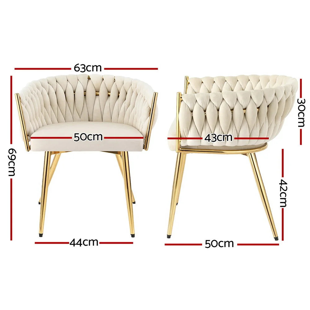 Beige dining chair with seat back and support frame