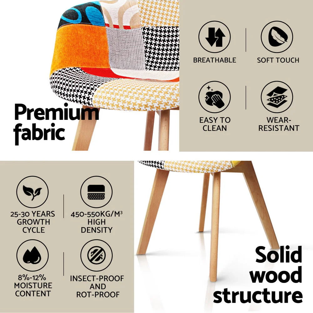 1 Artiss Dining Table and 2 Chairs Set DSW 90cm - Furniture