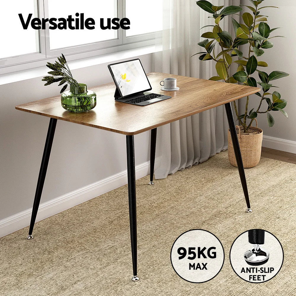 Grey metal dining table and chairs set