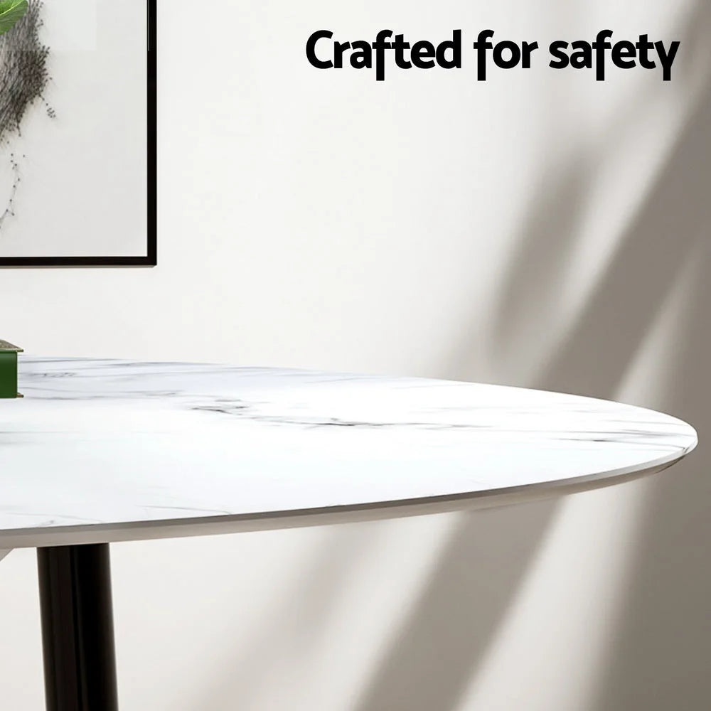 1 Artiss Dining Table and 4 Chairs Set Marble White product listing photo