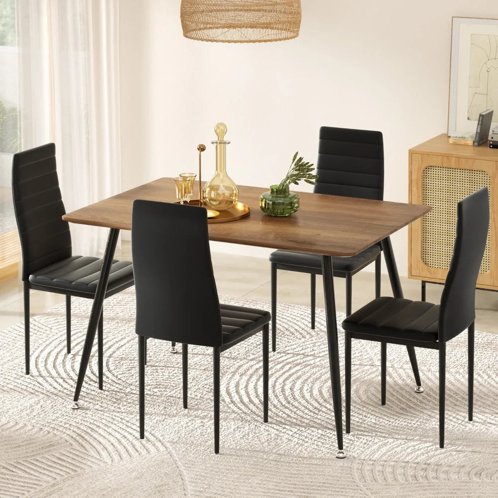 Metal dining chair set