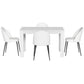 1 Artiss Dining Table and 4 Chairs Set White Sherpa