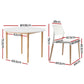 White wood dining chair set with woven seat and timber frame