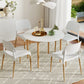 White wood dining chair set