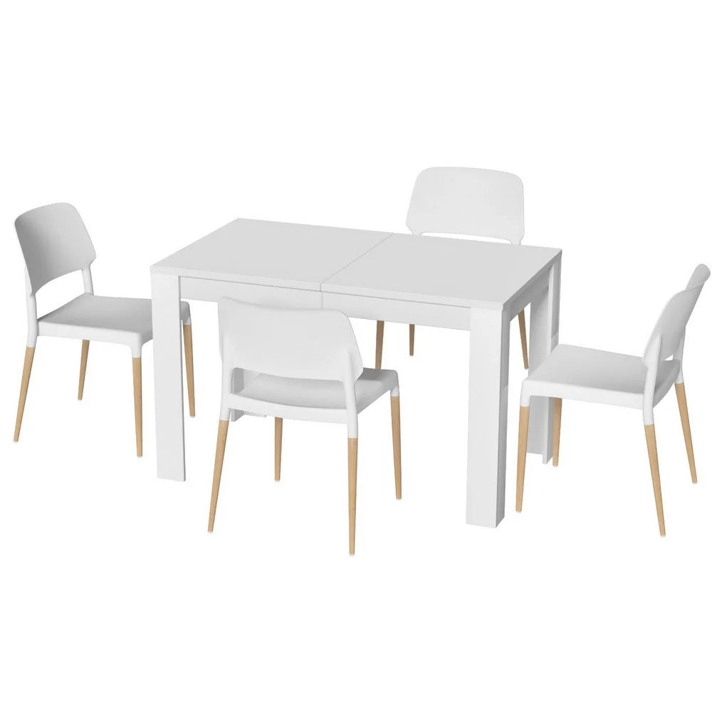 White wood dining chairs