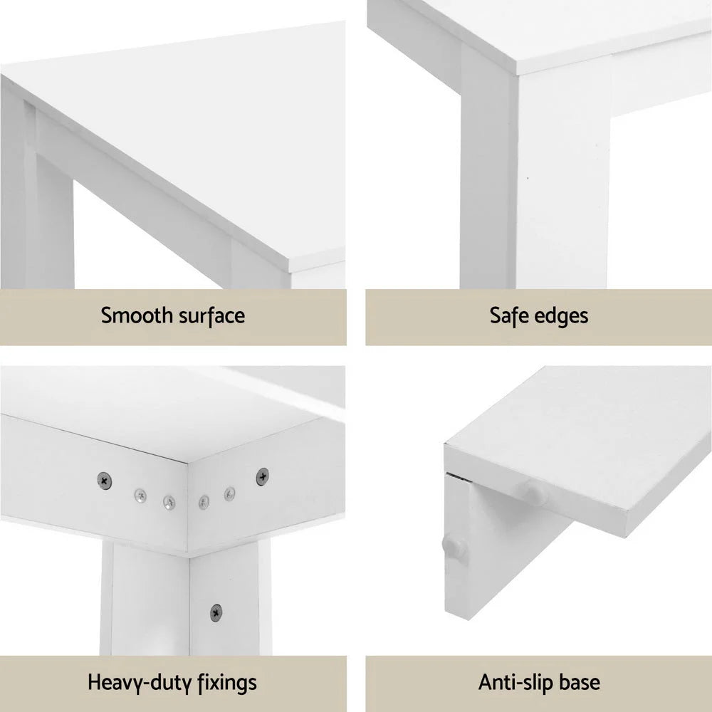 1 Artiss Dining Table and 4 Chairs Set White Wood