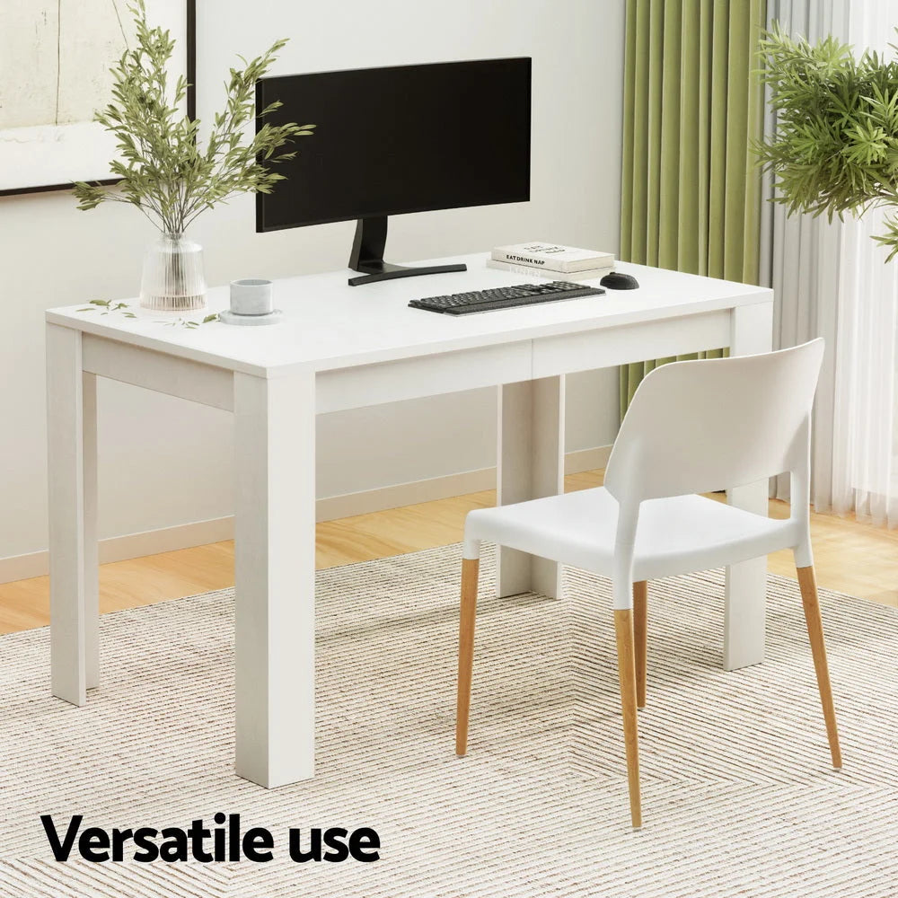 White wood dining table set
