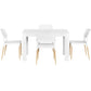 White wood dining chair set