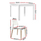 White wood dining chairs set