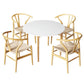 Wood 1 4 dining table with chairs wishbone