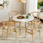 Wood dining table with frame detail shown